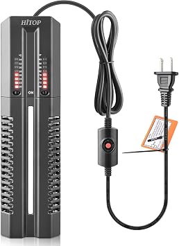 Premium Quiet HITOP 400W 600W Submersible Aquarium Heater, Fish Tank Heater with External Controller and Cover, Large Heater for Seawater/Fresh Water Aquarium - High-Efficiency Aquarium Filter