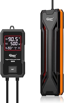 Premium Quiet hygger Aquarium Heater 300W/500W/800W/1000W, Submersible Fish Tank Heater with Digital LED Controller and Intelligent Leaving Water Automatically Stop Heating System, for Freshwater and Saltwater - High-Efficiency Aquarium Filter