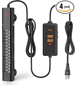 Premium Quiet hygger 200w Aquarium Heater, Submersible Fish Tank Heater with Intelligent Temperature Control and Leaving Water Automatically Stop Heating System, for 20-40 Gallon Tanks - High-Efficiency Aquarium Filter