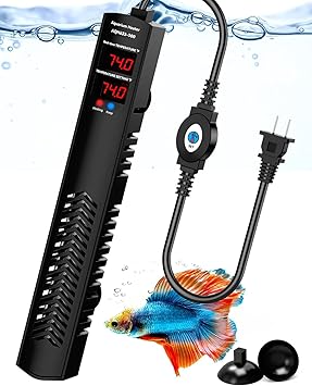 Premium Quiet AHJ Aquarium Heater for 40-55-75 Gallon, 300W Submersible Fish Tank Water Heater with Accurate Temperature Control, Over-Temp Protect, Auto Shut-Off, Quick Heat up for Saltwater & Freshwater - High-Efficiency Aquarium Filter