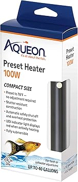 Aqueon Preset Aquarium Heater 100W for Up to 30 Gallons