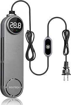 Premium Quiet UPETTOOLS Aquarium Heater 50W/100W/200W/300W – Submersible Fish Tank Heater with Digital LED Display & External Controller, Dry-Run and Overheat Protection, for Freshwater, Saltwater, Reef Tanks - High-Efficiency Aquarium Filter