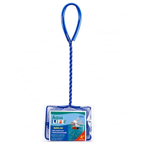 Penn-Plax Quick-Net Aquarium Fish Net - Fine Mesh, 4"x3" Net, 10" Handle - Gentle Fish Handling for Freshwater & Saltwater Tanks detail