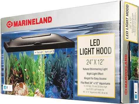 Marineland 24-Inch LED Light Hood for Aquariums with Night Light Effect