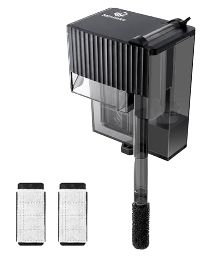 Premium Quiet Fish Tank Filter for Small Aquariums up to 5 Gallon with Adjustable Flow, 3-Stage Filtration for Betta, Shrimp, Freshwater and Saltwater - High-Efficiency Aquarium Filter detail