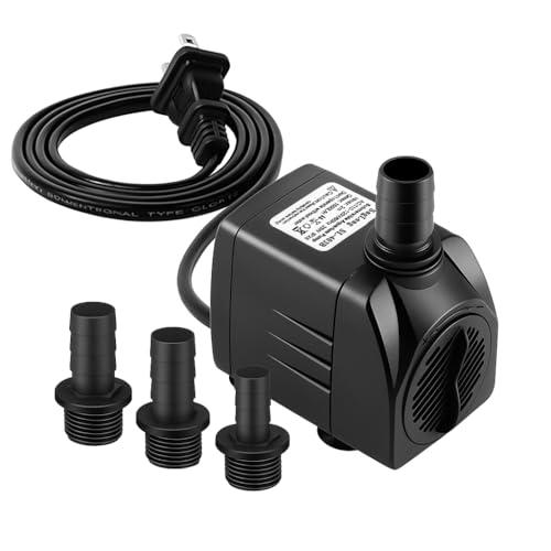 Premium Quiet SongLong Submersible Pump 400GPH (1500L 25W) Ultra Quiet with Over Heating Protection 6.5ft High Lift for Fountains, Hydroponics, Ponds, Aquariums & More… - High-Efficiency Aquarium Filter detail