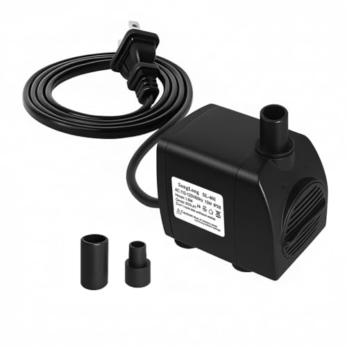Premium Quiet SongLong Submersible Pump 200GPH (800 L/H 15W) Ultra Quiet with Over Heating Protection 5.2ft High Lift for Fountains, Hydroponics, Ponds, Aquariums & More…… - High-Efficiency Aquarium Filter detail