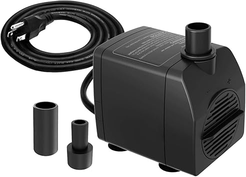 Premium Quiet Knifel Submersible Pump 200GPH Ultra Quiet with Over Heating Protection 5.2ft High Lift for Fountains, Hydroponics, Ponds, Aquariums & More… - High-Efficiency Aquarium Filter