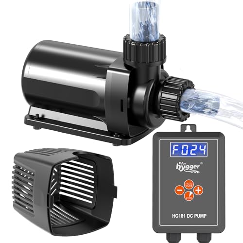 Premium Quiet hygger 24V DC Adjustable Aquarium Water Pump & Wavemaker,30dB Quiet Return Pump,10-Speed Flow Control, Dry Run Anti-Block Protection for Freshwater Saltwater Ponds Fountains (80W,2377GPH/9000LPH) - High-Efficiency Aquarium Filter detail