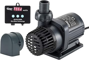 Premium Quiet Hygger 24V DC Water Pump with LCD Display Controller - Inline/Submersible Saltwater Aquarium Return Pump for Coral Reef Tank Sump - 2120 GPH - High-Efficiency Aquarium Filter