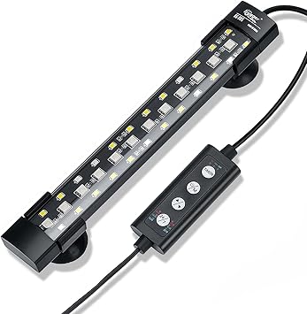 Premium Quiet hygger 24/7 Mode Submersible Aquarium LED Light, Full Spectrum Hidden Fish Tank Light with 3 Rows Beads 7 Colors Auto On Off Sunrise-Daylight-Moonlight, Adjustable Timer Brightness - High-Efficiency Aquarium Filter