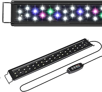 Premium Quiet AQUANEAT LED Aquarium Light for 18 to 24 Inch Fish Tank, Auto On Off with Timer, Full Spectrum, Adjustable Brightness, Daylight Moonlight Mode, for Fresh Water Low-to-Mid Light Plants - High-Efficiency Aquarium Filter