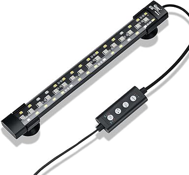 Premium Quiet hygger 24/7 Mode Submersible Aquarium LED Light, Full Spectrum Hidden Fish Tank Light with 3 Rows Beads 7 Colors Auto On Off Sunrise-Daylight-Moonlight, Adjustable Timer Brightness - High-Efficiency Aquarium Filter