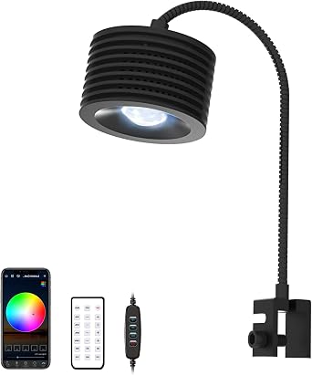 Premium Quiet Lominie LED Aquarium Light, Full Spectrum Fish Tank Clip-on Saltwater Planted Light With Adjustable Gooseneck for Coral Tanks, Dimmable Nano Refugium Supports Remote WiFi - High-Efficiency Aquarium Filter