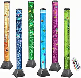 Premium Quiet CALOVER 4FT Sensory Fish Bubble Tube Lamp – Soothing Aquarium Night Light for Calming Autism & ADHD, Stress Relief for Kids, Adults, Relaxing Home Décor - High-Efficiency Aquarium Filter