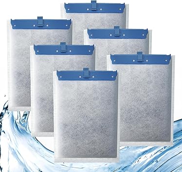 Premium Quiet 6 Pack Filter Cartridge Compatible with Whisper Bio-Bag Filters, Large Aquarium Filter Cartridges Compatible Replacement with Whisper Filters 20i,40i/IQ20,30,45,60/PF20,30,40,60 and ReptoFilter - High-Efficiency Aquarium Filter