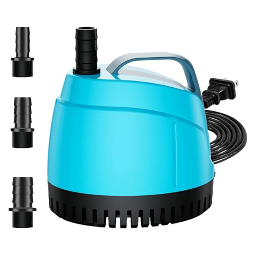Premium Quiet 700GPH Submersible Water Pump Ultra Quiet (2600L/H, 40W),Bottom Suction Pond Outdoor Fountain Pump with 3 Nozzles,8ft Lift,Adjustable Flow for Koi Pond,Waterfall,Aquarium,Hydroponic Systems - High-Efficiency Aquarium Filter detail