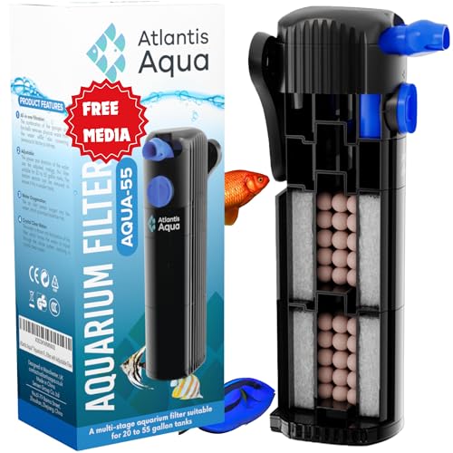 Premium Quiet 20 Gallon Fish Tank Filter up to 55 Gallons | Quiet Fish Tank Filter | Crystal Clear Water | Turtle Tank Filter | Submersible Aquarium Filter, Filter for Fish Tank, 50 Gallon Fish Tank Filter - High-Efficiency Aquarium Filter detail