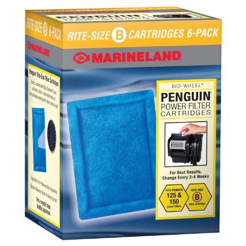 Premium Quiet Marineland Penguin Power Filter Cartridge Rite-Size B, 6 Count, Replacement Cartridge For Aquarium Filtration - High-Efficiency Aquarium Filter detail