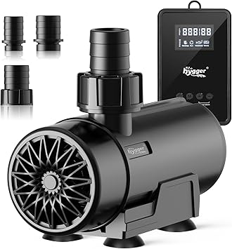 Premium Quiet hygger 15W-100W Water Pump with Controller (Up to 3430GPH), Submersible/Inline Return Pump with Adjustable Mode/Flow, 2 Fountain Pump with 2 Inlet Cover and 3 Nozzles, for Fish Tank, Pond, Aquarium - High-Efficiency Aquarium Filter