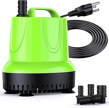 Premium Quiet FREESEA Fountain Submersible Water Pump: 845 GPH 60W Small Sump Pump for Outdoor Pond Hydroponic Statuary Waterfall Aquarium Fish Tank - High-Efficiency Aquarium Filter