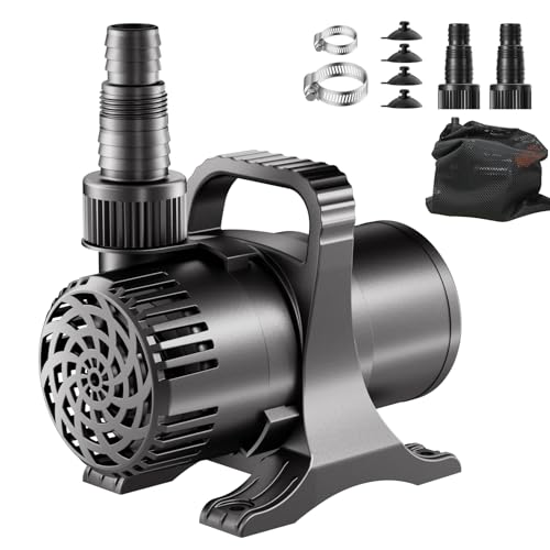 Premium Quiet OYO Water 175W 3000 GPH Pond Pump, High Flow Heavy Duty Submersible Water Pump for Large Ponds, Fountains & Waterfalls, Ultra Quiet, Submersible & Inline Use, 20.3 ft Power Cord, Includes Filter Bag - High-Efficiency Aquarium Filter detail