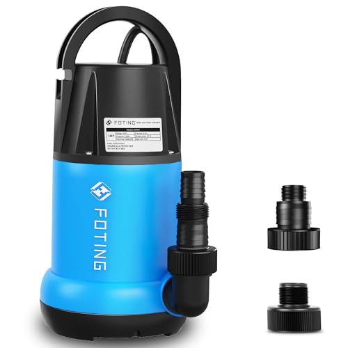 Premium Quiet FOTING Sump Pump 1HP Clean/Dirty Submersible Water Pump,4600GPH Utility Pump Thermoplastic Electric Portable Transfer Water Pump for Swimming Pool Pond Basement with 10ft Power Cord,Manual - High-Efficiency Aquarium Filter detail