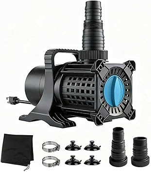 Premium Quiet OYO WATER UL-Certified 325W 5100GPH High Flow Adjustable Pond Pump with 20.3ft Power Cord, Submersible Inline Pump for Koi Ponds, Cascades, Drainage, UL Safety Rated for Outdoor Use - High-Efficiency Aquarium Filter