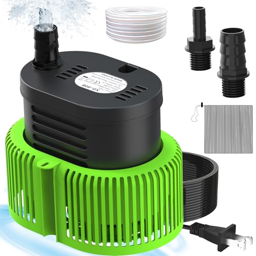 Premium Quiet Pool Cover Pump above Ground - Submersible Water Sump Pump Swimming Water Removal Pumps, with Drainage Hose & 25 Feet Extra Long Power Cord, 850 GPH inGround, 3 Adapters - High-Efficiency Aquarium Filter detail