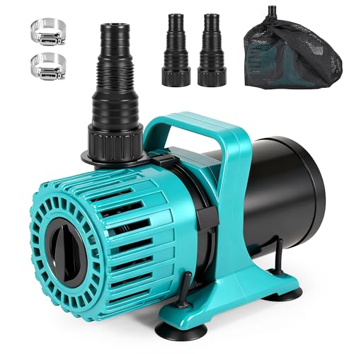 Premium Quiet Pond Pump, 100W Adjustable Flow Fountain Pump with 600–1800 GPH, Ultra-Quiet Koi Pond Pump with 180° Rotatable Outlet & Magnetic Drive, 20FT Cord, UL Listed, Upgraded Version - High-Efficiency Aquarium Filter detail