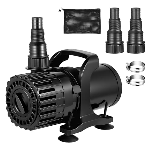 Premium Quiet Pond Pump, Adjustable Flow 690-1800GPH & 13FT Lift, 100W Submersible Water Pump for Outdoor Pond Fountain Waterfall & Water Circulation, Filter Bag &20FT Cord, Ultra Quiet Operation, UL Listed - High-Efficiency Aquarium Filter detail