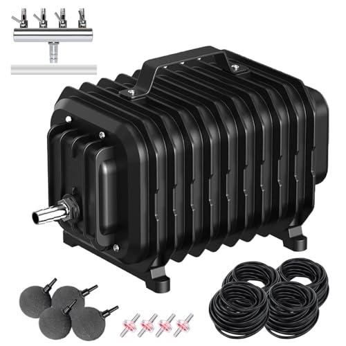Premium Quiet Pond Aerators for Outdoor Ponds, Air Pump for Pond up to 2500 Gallons, Complete Koi Fish Pond Aeration Kit, Oxygenation Bubbler Pump with Air Stones Airline Tubing Check Valves - High-Efficiency Aquarium Filter detail