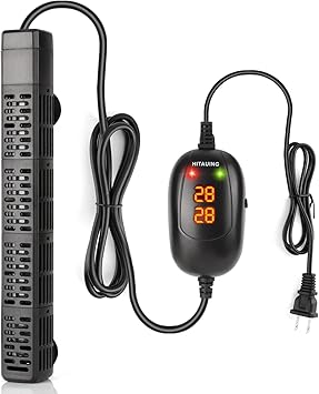 Premium Quiet HiTauing Aquarium Heater, 50W/100W/200W/300W/500W Submersible Fish Tank Heater with Over-Temperature Protection and Automatic Power-Off When Leaving Water for Saltwater and Freshwater - High-Efficiency Aquarium Filter