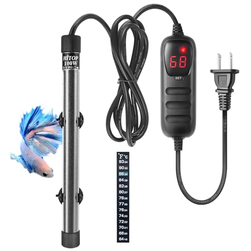 Premium Quiet HITOP Compact Submersible Aquarium Heater -100w Digital Heater for Fish Tank Turtle Tank, for Saltwater and Fresh Water with Temperature Controller - High-Efficiency Aquarium Filter detail
