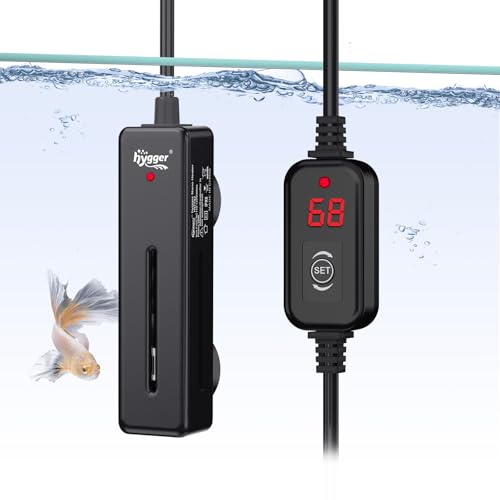 Premium Quiet hygger Mini Fish Tank Submersible Heater 50W for 5-10 Gallons Small Betta Aquarium Heater with Digital Display Controller Adjustable Temperature - High-Efficiency Aquarium Filter detail
