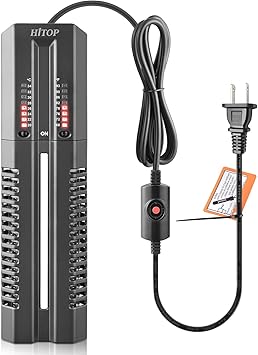Premium Quiet HITOP 400W 600W Submersible Aquarium Heater, Fish Tank Heater with External Controller and Cover, Large Heater for Seawater/Fresh Water Aquarium - High-Efficiency Aquarium Filter