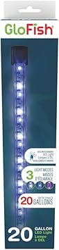 Premium Quiet GloFish 10-Inch LED Light Stick for Fish Aquariums Up to 20 Gallons, 1 Count, with White, Blue and Magenta LED Lights - High-Efficiency Aquarium Filter