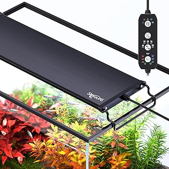 Premium Quiet SEAOURA 24/7 Mode Led Aquarium Light for Plants Growth-Full Spectrum Fish Tank Light with Timer, Auto On/Off, 7 Colors, Adjustable Brightness, for 12 to 18 Inch Freshwater Tank - High-Efficiency Aquarium Filter