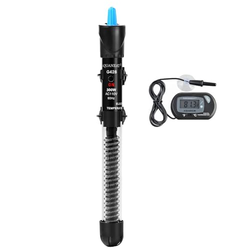 Premium Quiet AQUANEAT Aquarium Heater, 300W Fish Tank Heater, Adjustable Submersible Water Thermostat with Digital Thermometer - High-Efficiency Aquarium Filter detail