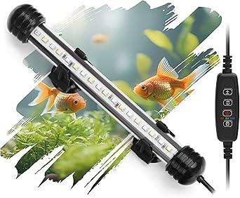 Premium Quiet LED Submersible Aquarium Light 4W Underwater Fish Tank Light with Blue White&Blue and White Three Light Modes Timer Automatic On/Off and Dimmer Brightness Adjustable (7.5inch) - High-Efficiency Aquarium Filter