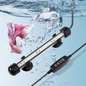 Premium Quiet DaToo 4W 7.5inch Submersible Aquarium Light Underwater Fish Tank Light LED Aquarium Light Bar with Timer Auto On/Off and Dimmer Adjustable Brightness, 1 Yr Warranty - High-Efficiency Aquarium Filter
