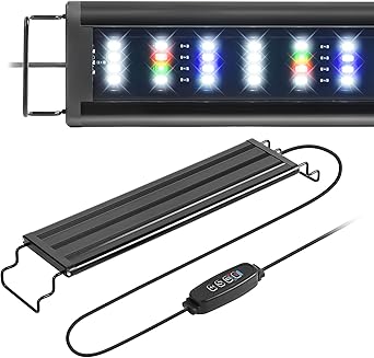 Premium Quiet AQUANEAT LED Aquarium Light with Timer for 12-16 Inch Fish Tank, Brightness Adjustable, Full Spectrum, Low Medium Light Plant Lamp - High-Efficiency Aquarium Filter