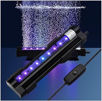 Premium Quiet DaToo Submersible Aquarium Light 6Inch Fish Tank Light Bubbler Wall with Air Bubble Hole IP68 Waterproof Color Changing Led Light for Freshwater and Saltwater Aquariums Fish Tanks - High-Efficiency Aquarium Filter
