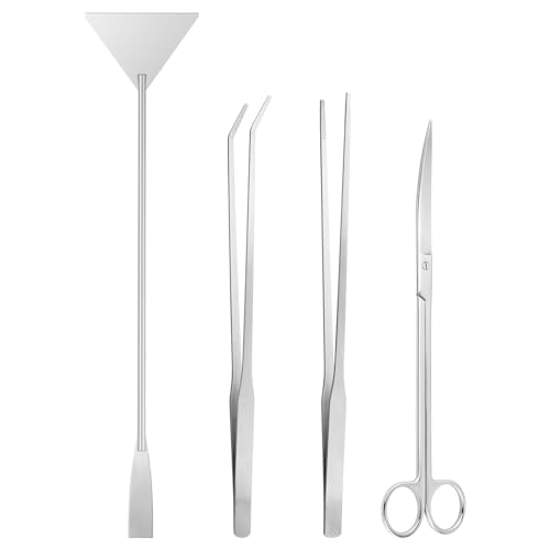 Premium Quiet Ohtomber Aquascape Tools Aquarium Kit - 4PCS Terrarium Supplies Include Long Tweezers for Terrarium, Feeding Tongs, Aquarium Scissors, Algae Scraper for Fish Tank Cleaning Plant Trimming - High-Efficiency Aquarium Filter detail