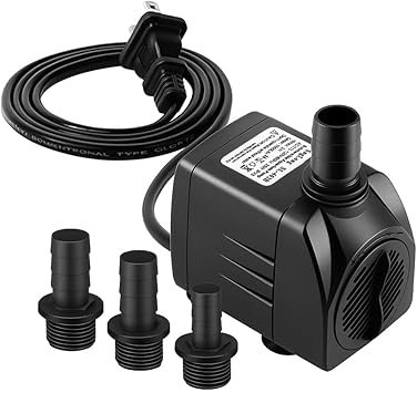 Premium Quiet SongLong Submersible Pump 400GPH (1500L 25W) Ultra Quiet with Over Heating Protection 6.5ft High Lift for Fountains, Hydroponics, Ponds, Aquariums & More… - High-Efficiency Aquarium Filter