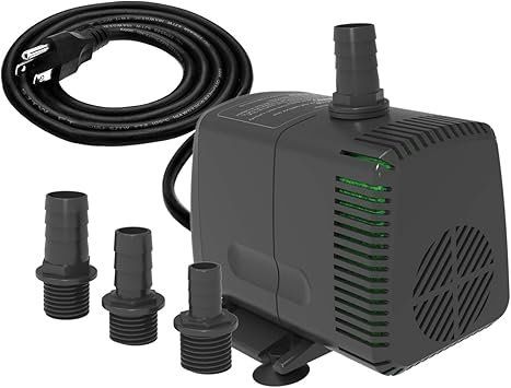Premium Quiet Knifel Submersible Pump 880GPH (3500L/H 60W) Ultra Quiet with Over Heating Protection 10.2ft High Lift for Fountains, Hydroponics, Ponds, Aquariums & More… - High-Efficiency Aquarium Filter