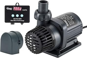 Premium Quiet Hygger 24V DC Water Pump with LCD Display Controller - Inline/Submersible Saltwater Aquarium Return Pump for Coral Reef Tank Sump - 2120 GPH - High-Efficiency Aquarium Filter