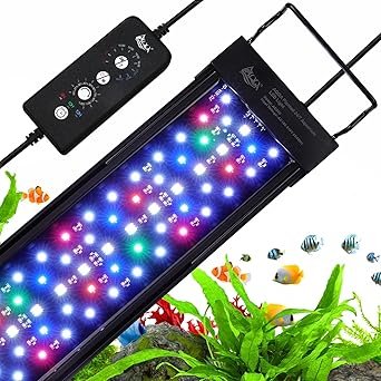 Premium Quiet AQQA LED Aquarium Light, 24/7 Mode IP68 Waterproof Extendable Bracket Fish Tank Light, DIY Mode Full Spectrum Aquarium Plant Light, Adjustable Timer/Brightness Memory Function for 18-24 Inch Fish Tank - High-Efficiency Aquarium Filter