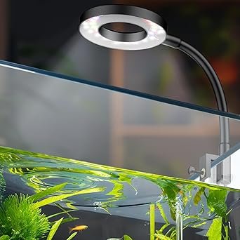 Premium Quiet Pawfly 6 W LED Aquarium Light for 1 to 5 Gallon Fish Tanks Clip On Fish Tank Light USB Moving Aquarium Lamp with Full Spectrum Dimmable White Blue Red Green Lights with Timer (Adapter Not Included) - High-Efficiency Aquarium Filter