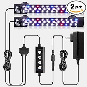 Premium Quiet hygger Dual-Channel Controller Submersible Aquarium LED Light, 24/7 Mode Full Spectrum Hidden Fish Tank Light with 3 Rows Beads 7 Colors Auto On Off, Adjustable Timer Brightness (2) - High-Efficiency Aquarium Filter